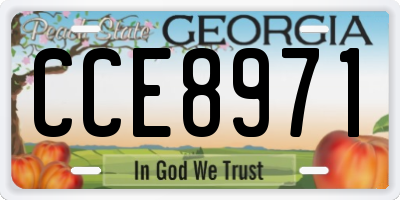 GA license plate CCE8971
