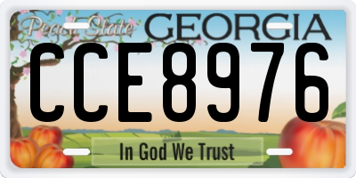 GA license plate CCE8976