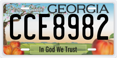 GA license plate CCE8982