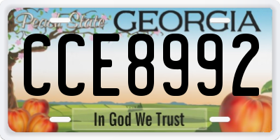 GA license plate CCE8992