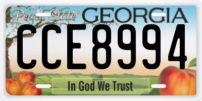 GA license plate CCE8994
