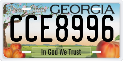 GA license plate CCE8996