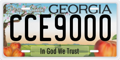 GA license plate CCE9000
