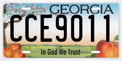 GA license plate CCE9011