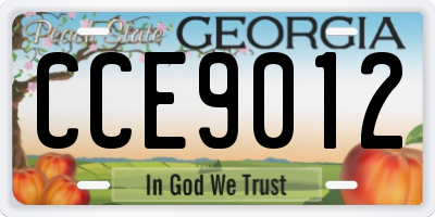 GA license plate CCE9012