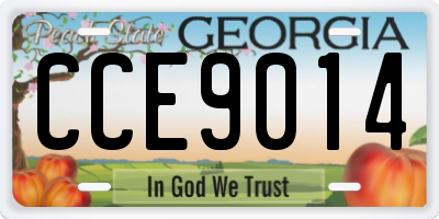 GA license plate CCE9014