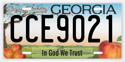 GA license plate CCE9021