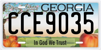 GA license plate CCE9035