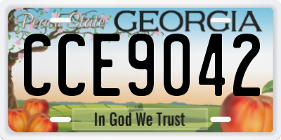 GA license plate CCE9042