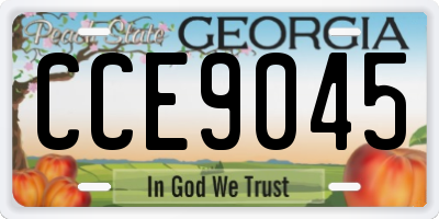 GA license plate CCE9045