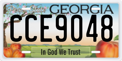 GA license plate CCE9048
