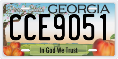 GA license plate CCE9051
