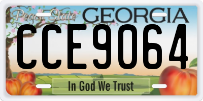 GA license plate CCE9064