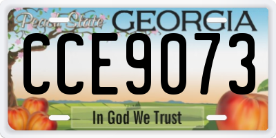 GA license plate CCE9073
