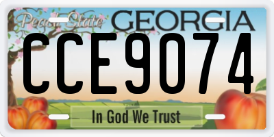 GA license plate CCE9074