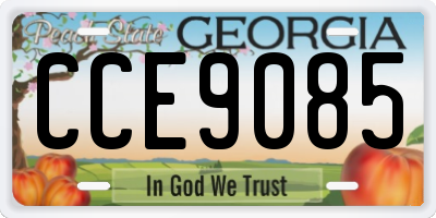 GA license plate CCE9085