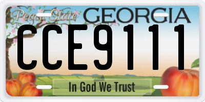 GA license plate CCE9111
