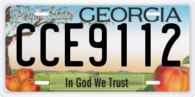 GA license plate CCE9112