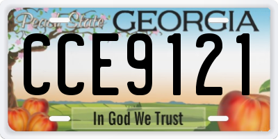 GA license plate CCE9121