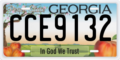 GA license plate CCE9132