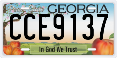 GA license plate CCE9137