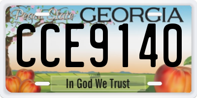 GA license plate CCE9140