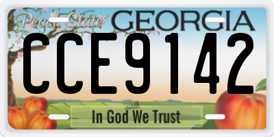 GA license plate CCE9142