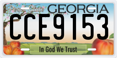 GA license plate CCE9153