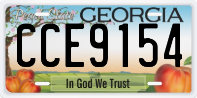 GA license plate CCE9154