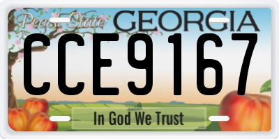 GA license plate CCE9167