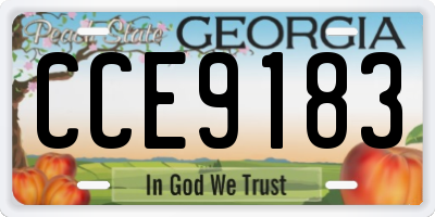 GA license plate CCE9183