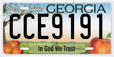 GA license plate CCE9191