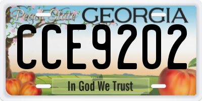 GA license plate CCE9202