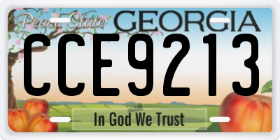 GA license plate CCE9213