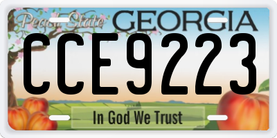 GA license plate CCE9223
