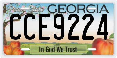 GA license plate CCE9224