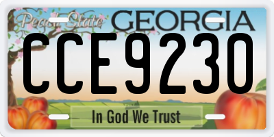 GA license plate CCE9230
