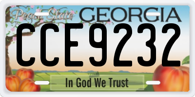 GA license plate CCE9232