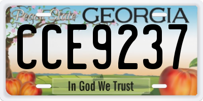 GA license plate CCE9237