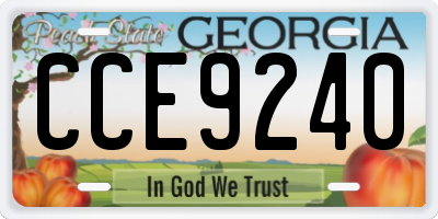 GA license plate CCE9240