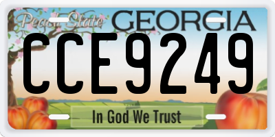 GA license plate CCE9249