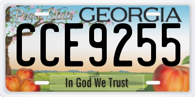 GA license plate CCE9255