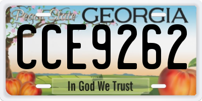 GA license plate CCE9262