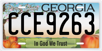 GA license plate CCE9263