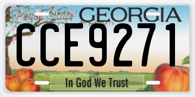 GA license plate CCE9271