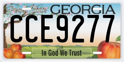 GA license plate CCE9277