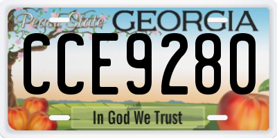 GA license plate CCE9280