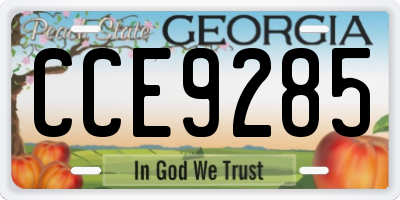 GA license plate CCE9285
