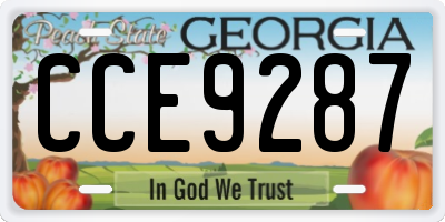 GA license plate CCE9287
