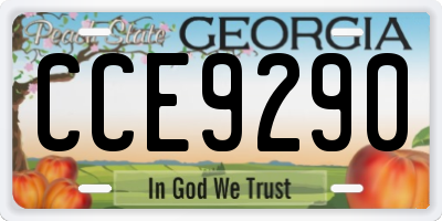 GA license plate CCE9290